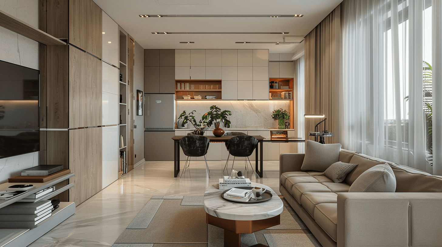 View of Modern Apartment Interior Design in Dubai - Casa Kraft Interiors