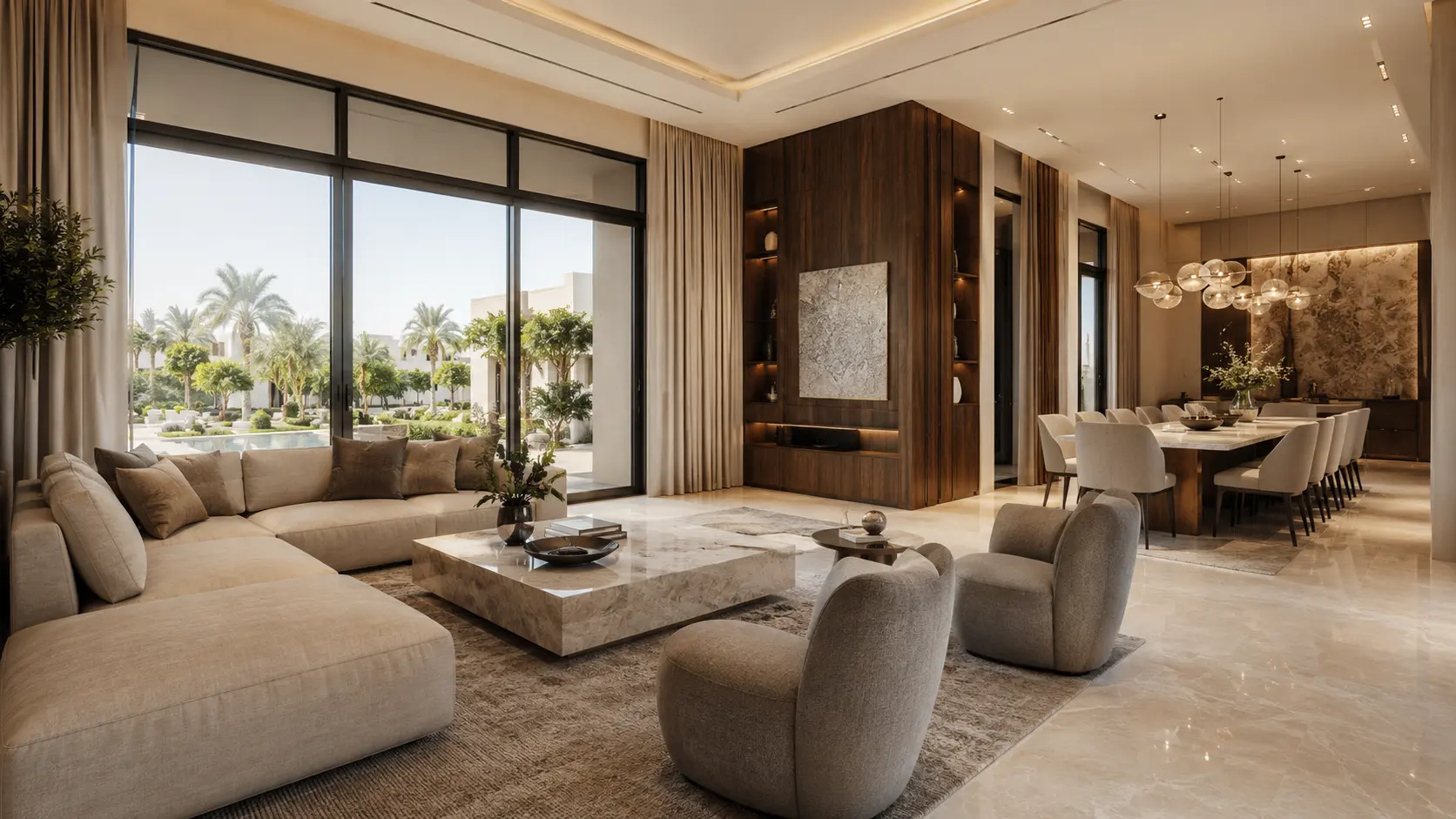 Villa living room interior design by Casa Kraft, Dubai
