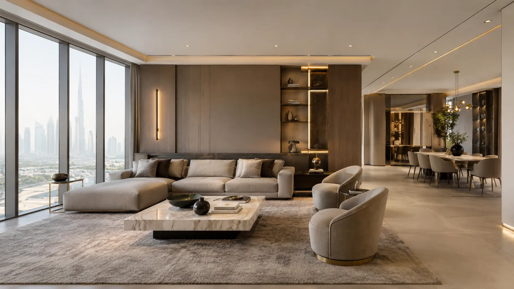 Modern apartment interior design, Dubai